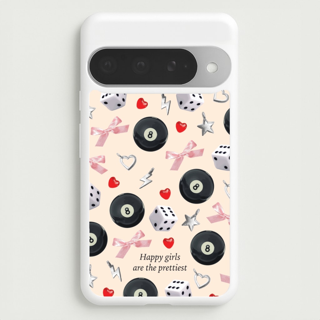 Happy Girls Are The Prettiest Pattern Phone Case for Google Pixel 10 Pro XL