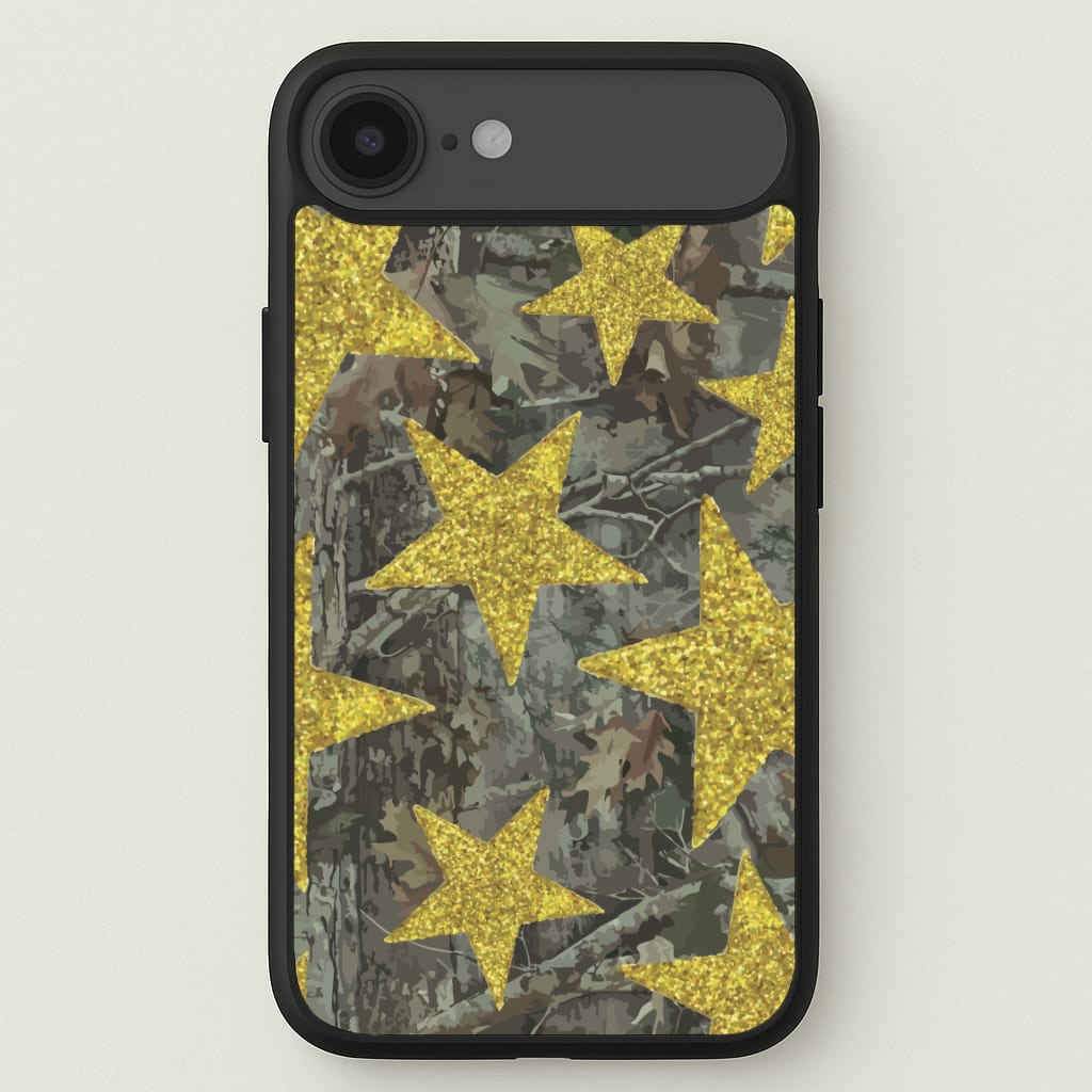 Camo And Glitter Stars Pattern Phone Case for iPhone 17 Air