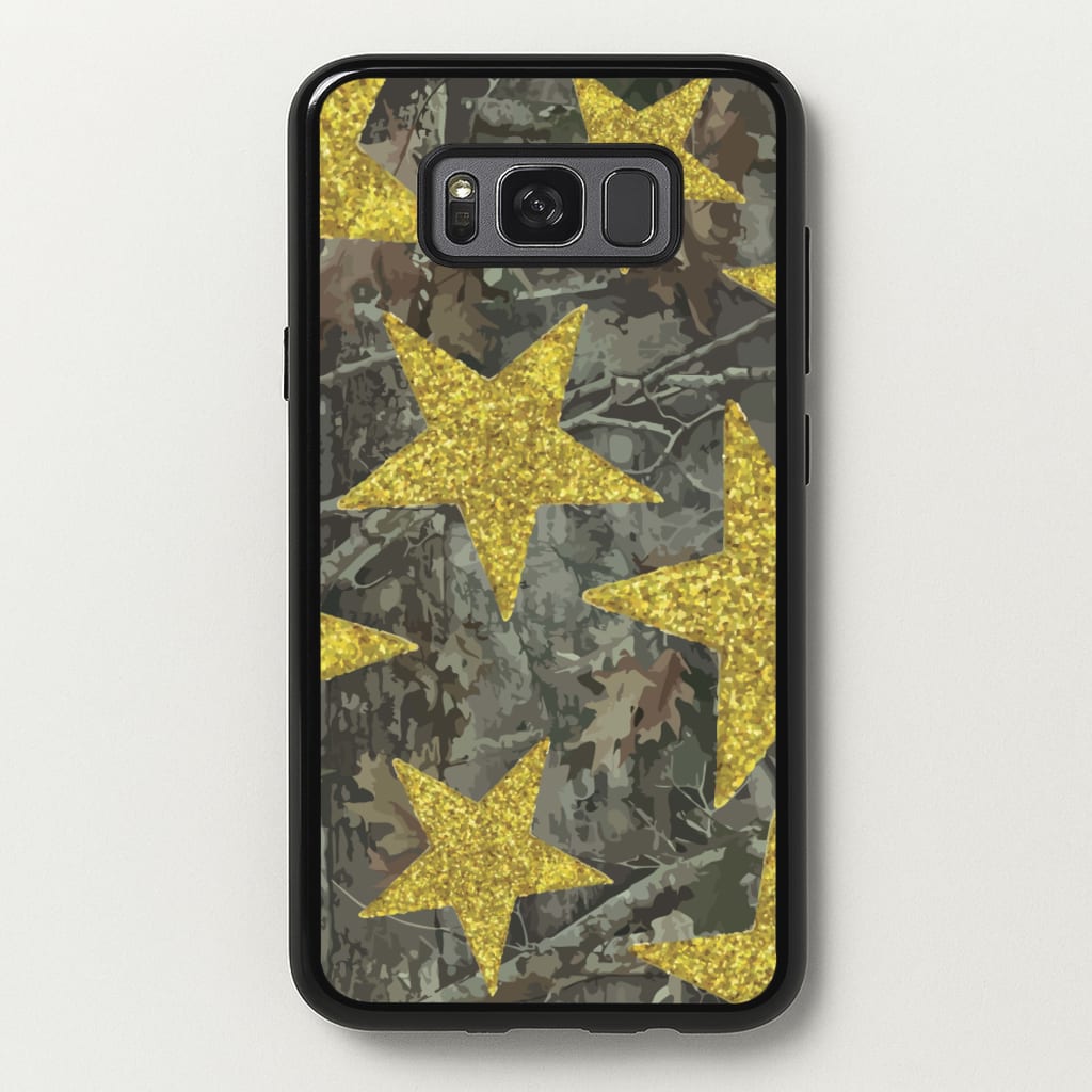 Camo And Glitter Stars Pattern - Clean Girl Aesthetic Phone Case for Galaxy S8 Plus