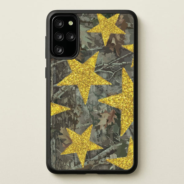 Camo And Glitter Stars Pattern - Clean Girl Aesthetic Phone Case for Galaxy S20 Plus