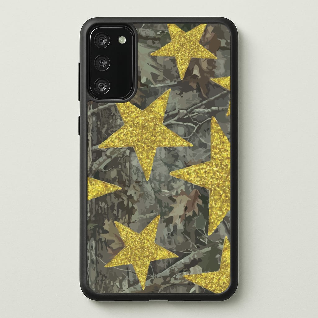 Camo And Glitter Stars Pattern - Clean Girl Aesthetic Phone Case for Galaxy S20