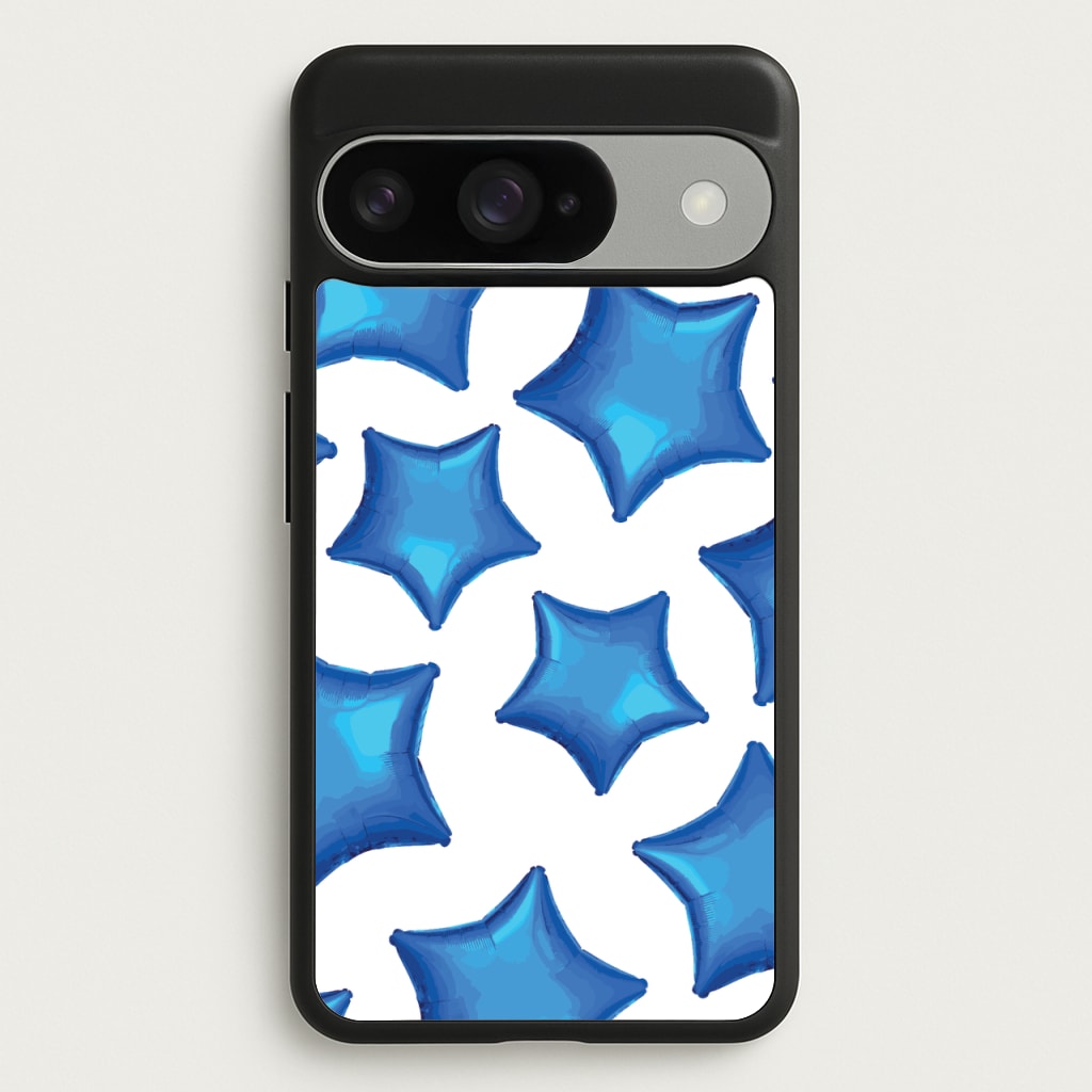 Blue Star Balloons Pattern Phone Case for Google Pixel 10 / 10 Pro