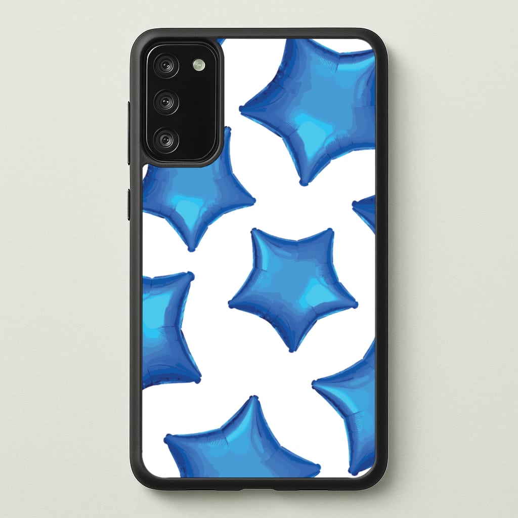 Blue Star Balloons Pattern - Clean Girl Aesthetic Phone Case for Galaxy S20