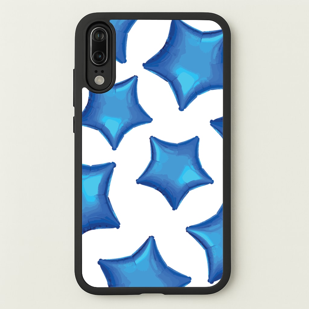 Blue Star Balloons Pattern - Clean Girl Aesthetic Phone Case for Huawei P20