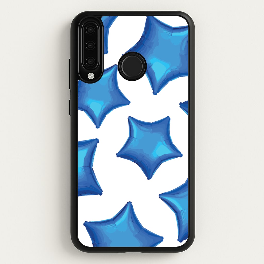 Blue Star Balloons Pattern - Clean Girl Aesthetic Phone Case for Huawei P30 Lite