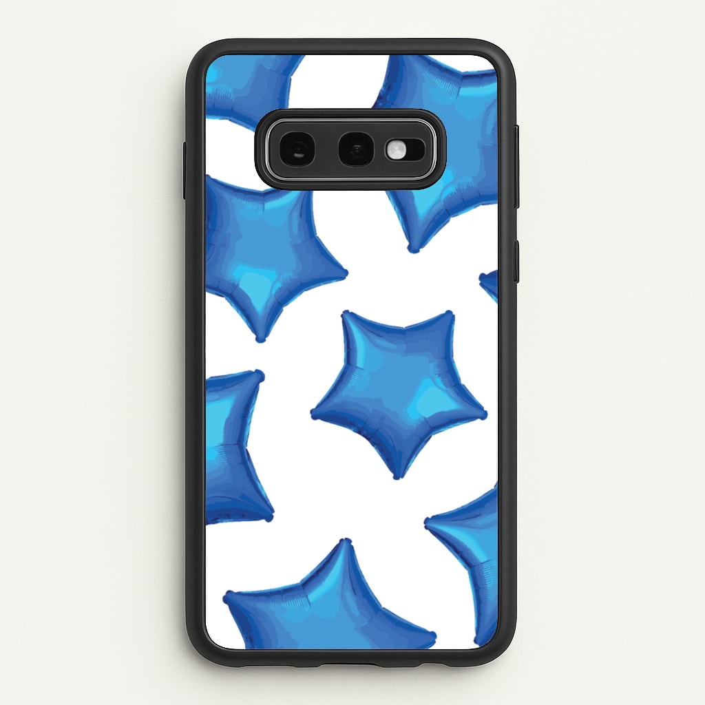 Blue Star Balloons Pattern - Clean Girl Aesthetic Phone Case for Galaxy S10e