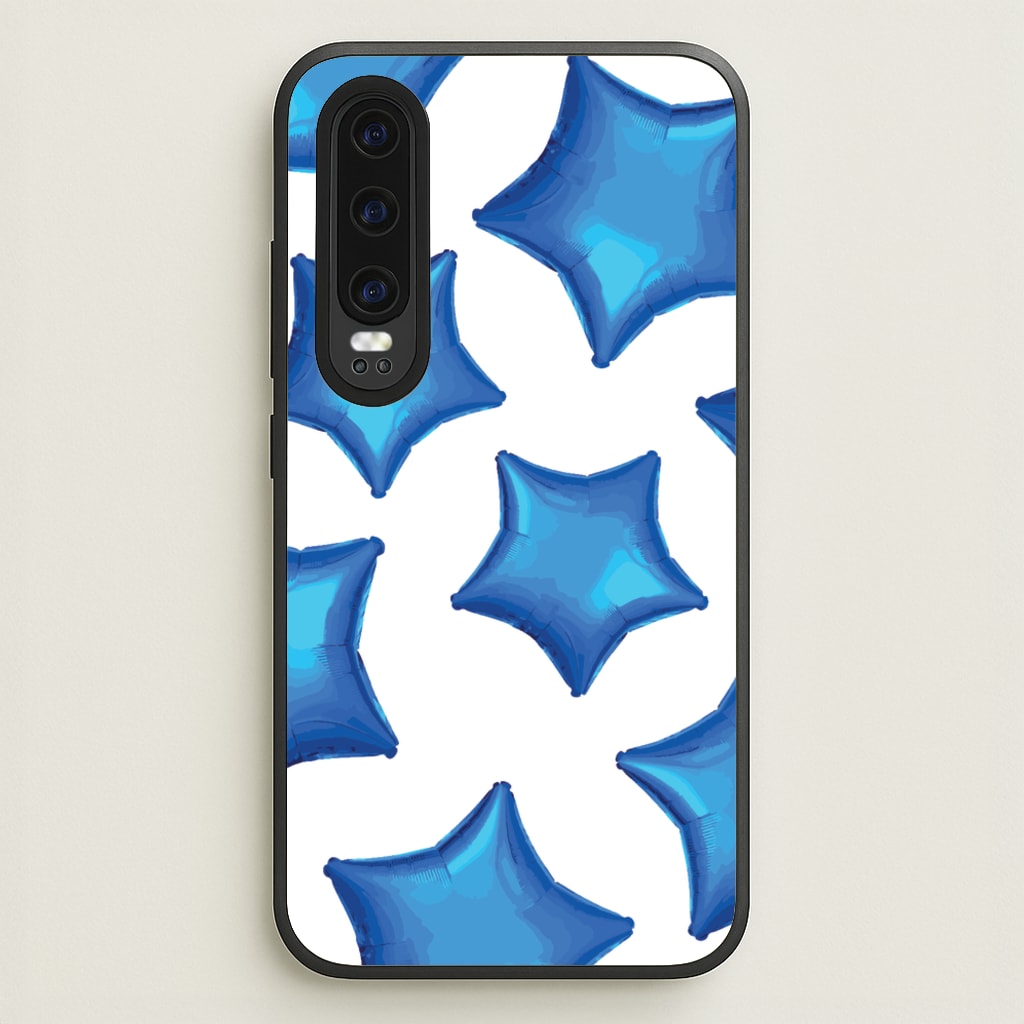 Blue Star Balloons Pattern - Clean Girl Aesthetic Phone Case for Huawei P30