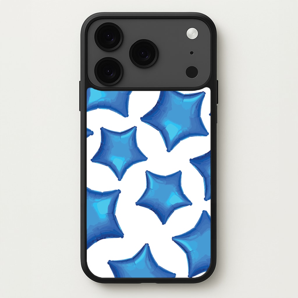 Blue Star Balloons Pattern Phone Case for iPhone 17 Pro Max