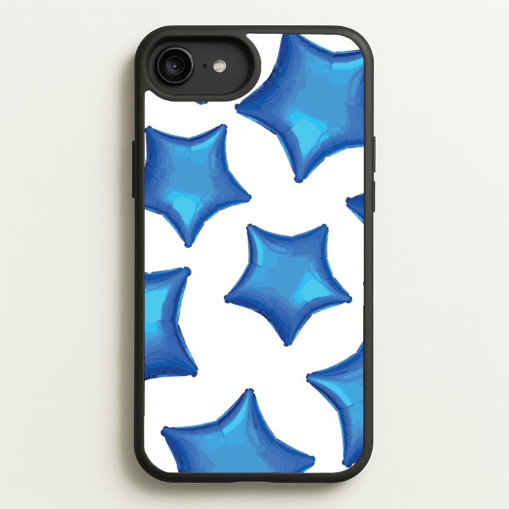 Blue Star Balloons Pattern - Clean Girl Aesthetic Phone Case for iPhone 6 Plus / 7 Plus / 8 Plus