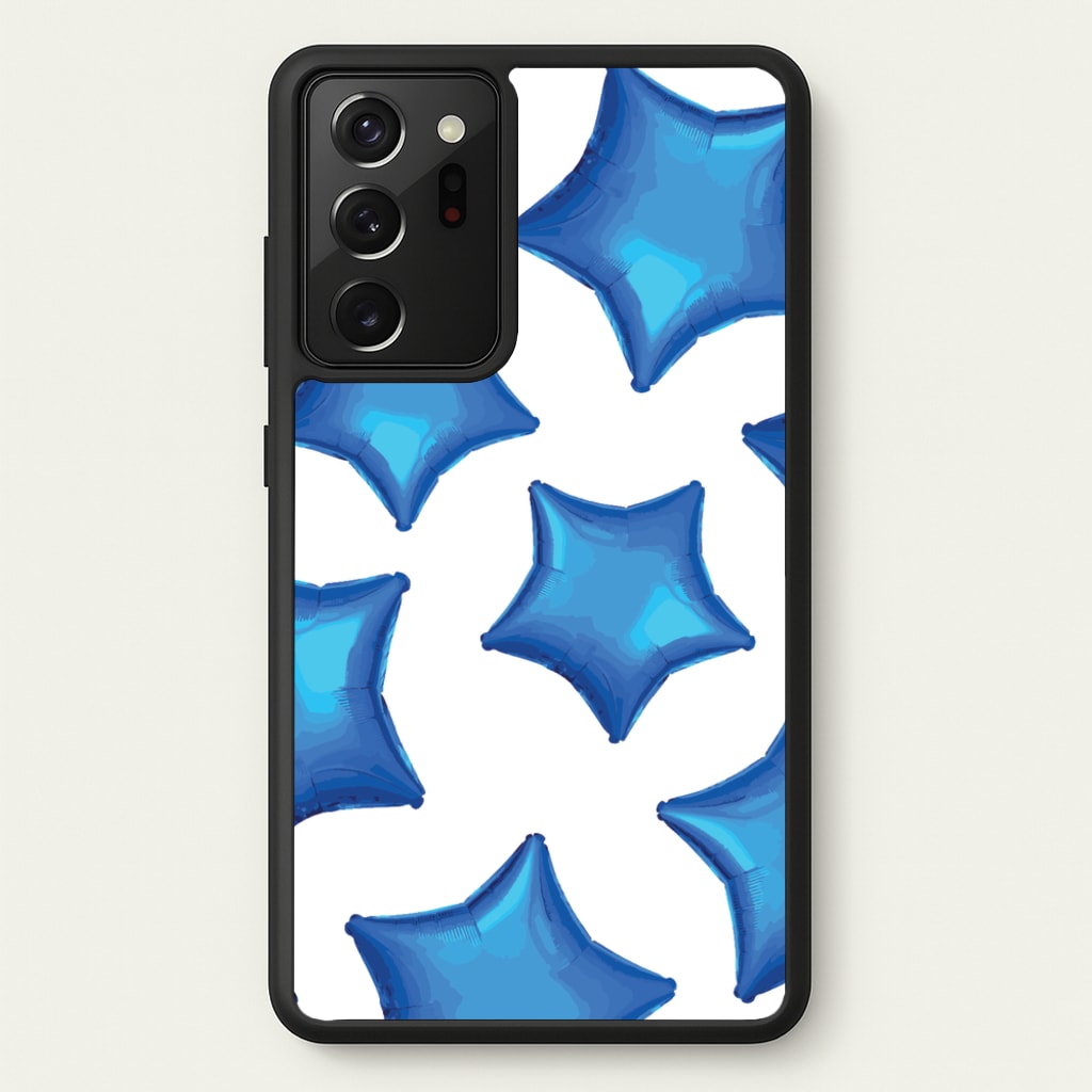 Blue Star Balloons Pattern - Clean Girl Aesthetic Phone Case for Galaxy Note 20 Ultra