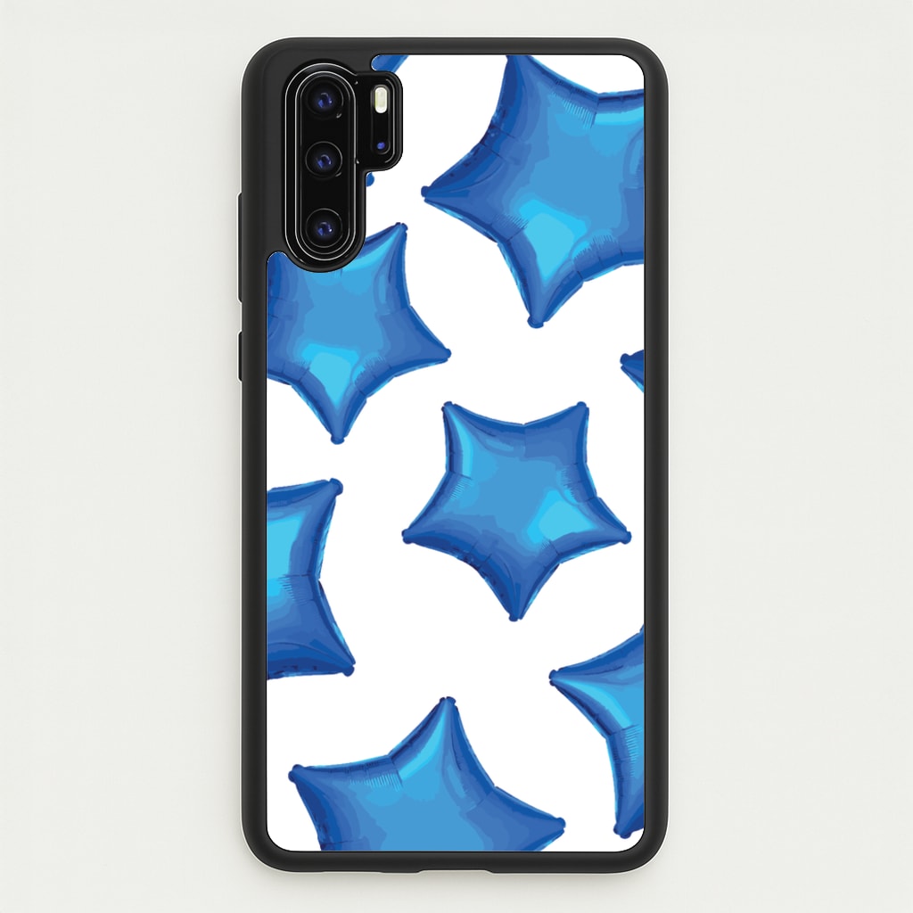 Blue Star Balloons Pattern - Clean Girl Aesthetic Phone Case for Huawei P30 Pro