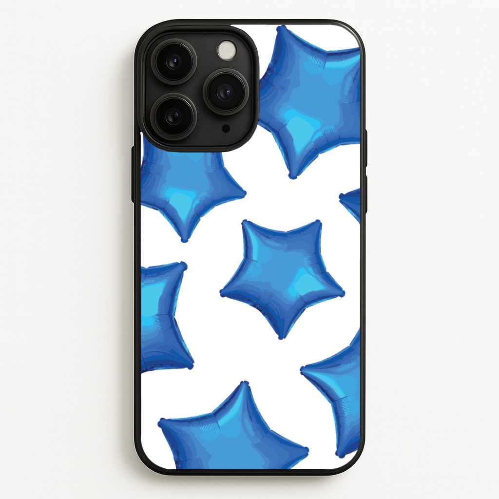 Blue Star Balloons Pattern - Clean Girl Aesthetic Phone Case for iPhone 11 Pro Max