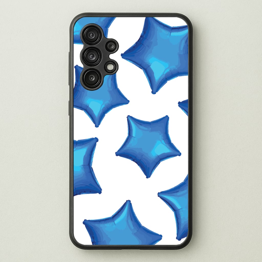 Blue Star Balloons Pattern - Clean Girl Aesthetic Phone Case for Galaxy A13