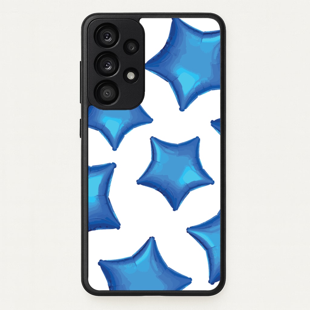 Blue Star Balloons Pattern - Clean Girl Aesthetic Phone Case for Galaxy A53
