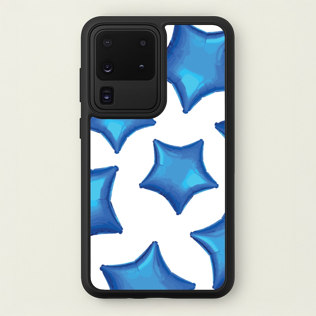 Blue Star Balloons Pattern - Clean Girl Aesthetic Phone Case for Galaxy S20 Ultra