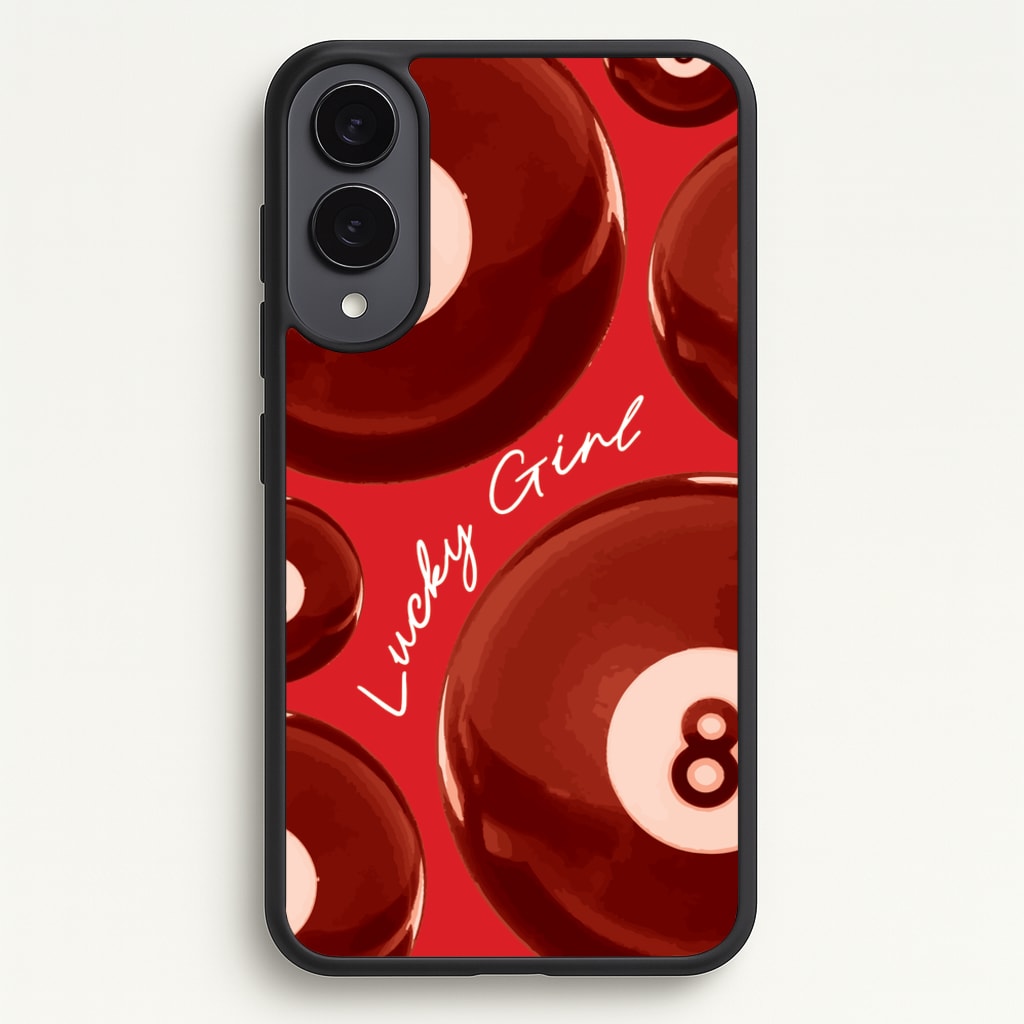 8-Ball Lucky Girl Pattern - Clean Girl Aesthetic Phone Case for Galaxy S25 Edge