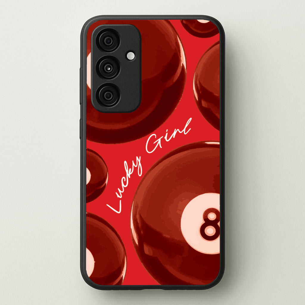 8-Ball Lucky Girl Pattern - Clean Girl Aesthetic Phone Case for Galaxy A55