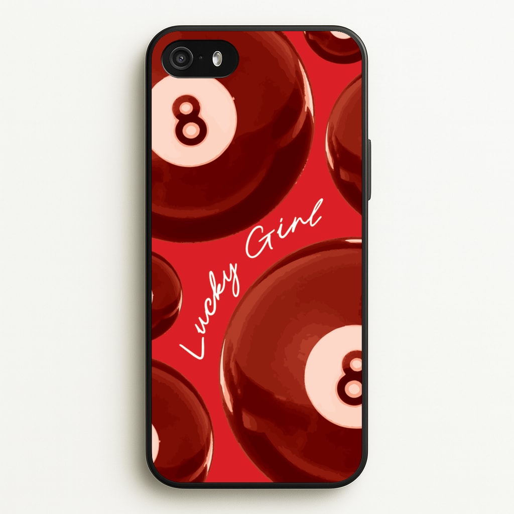 8-Ball Lucky Girl Pattern - Clean Girl Aesthetic Phone Case for iPhone 5 / 5s / SE 2016