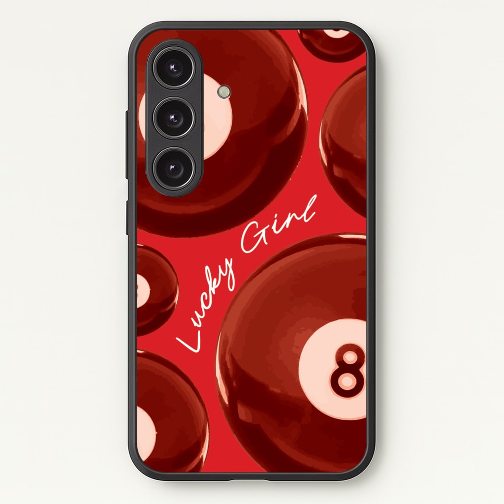 8-Ball Lucky Girl Pattern - Clean Girl Aesthetic Phone Case for Galaxy S25