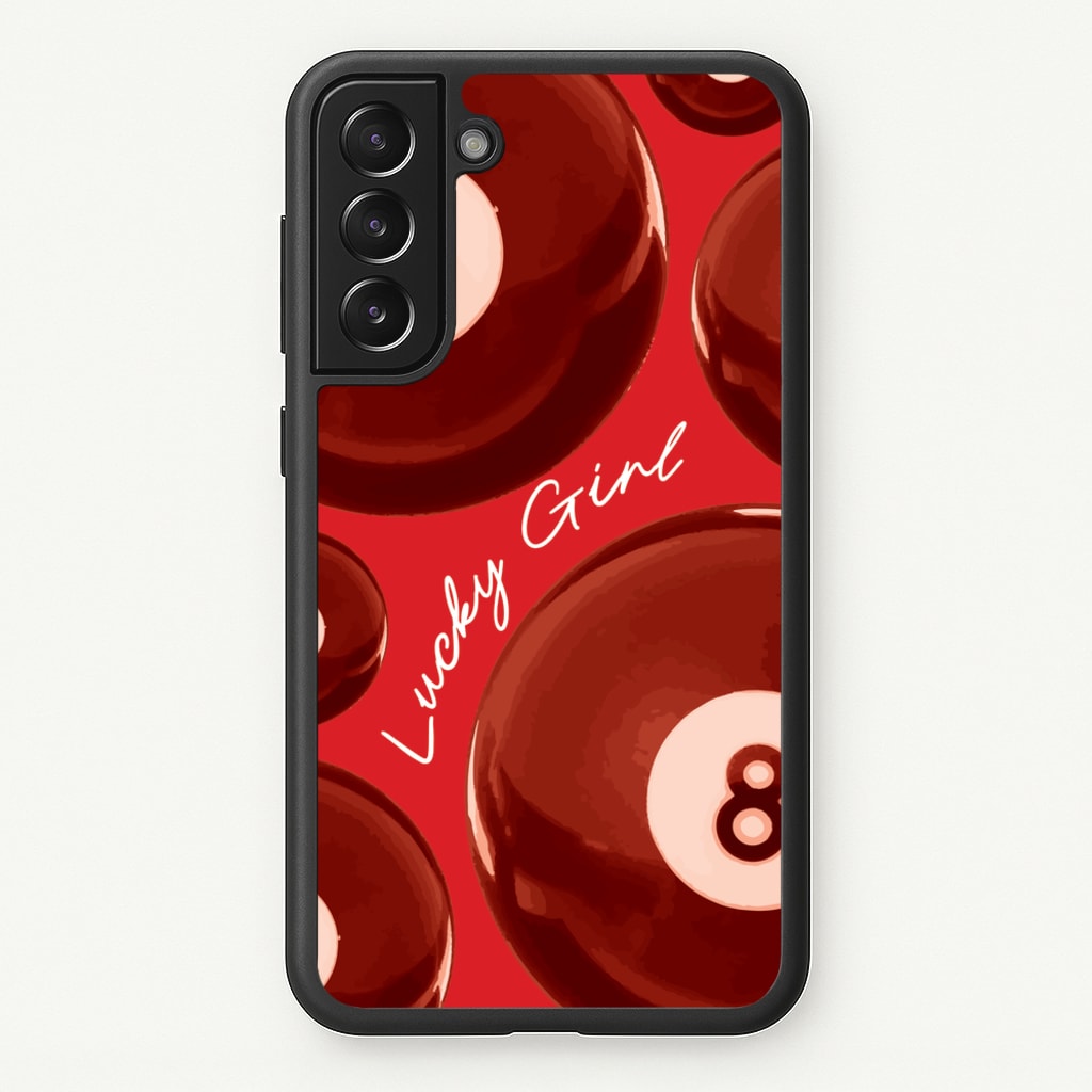 8-Ball Lucky Girl Pattern - Clean Girl Aesthetic Phone Case for Galaxy S22