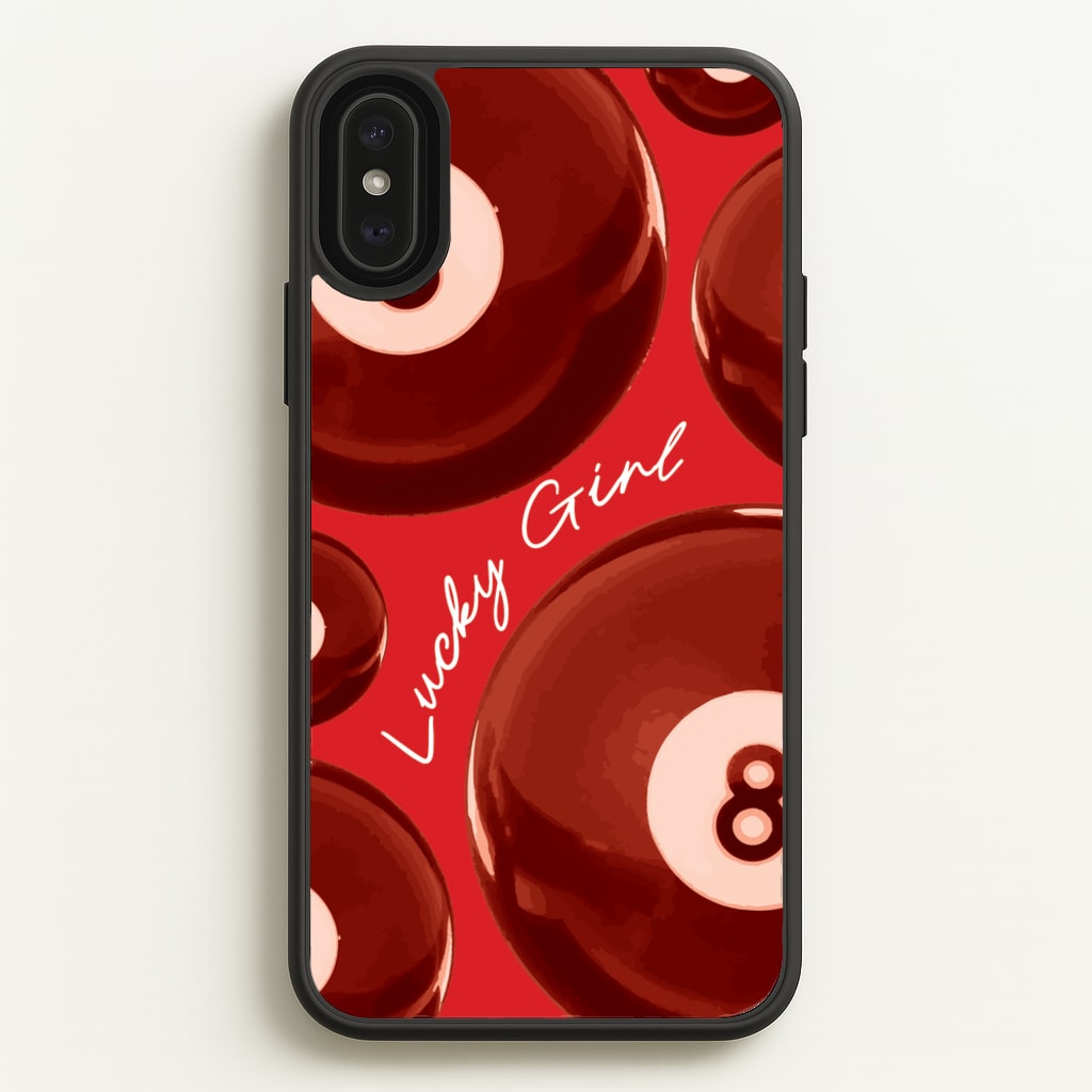8-Ball Lucky Girl Pattern - Clean Girl Aesthetic Phone Case for iPhone XS Max