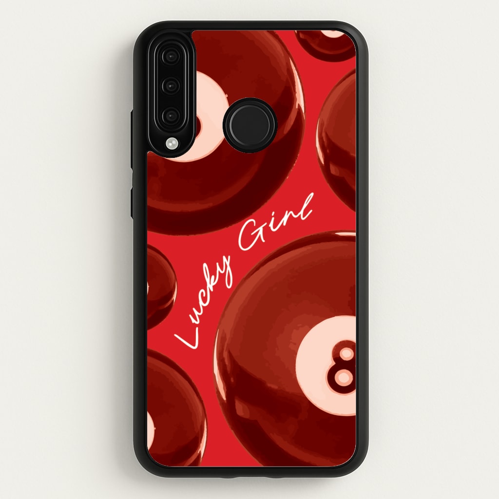 8-Ball Lucky Girl Pattern - Clean Girl Aesthetic Phone Case for Huawei P30 Lite