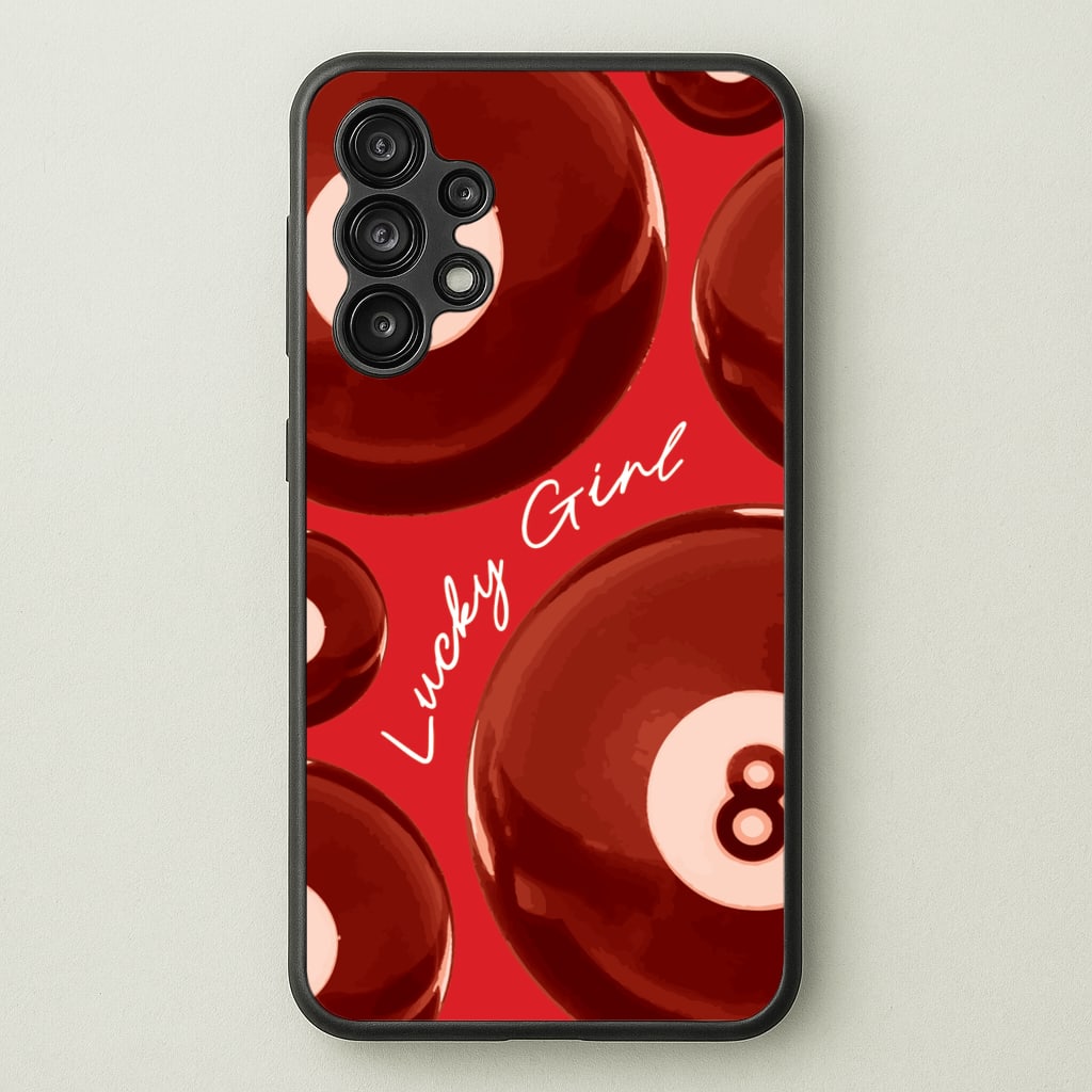 8-Ball Lucky Girl Pattern - Clean Girl Aesthetic Phone Case for Galaxy A13