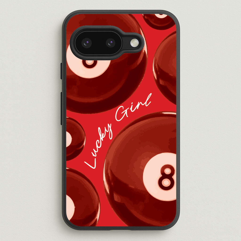 8-Ball Lucky Girl Pattern - Clean Girl Aesthetic Phone Case for Google Pixel 9a