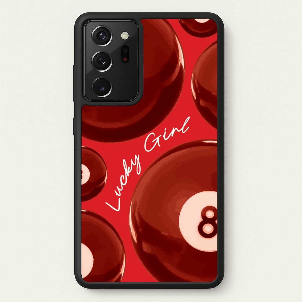 8-Ball Lucky Girl Pattern - Clean Girl Aesthetic Phone Case for Galaxy Note 20 Ultra