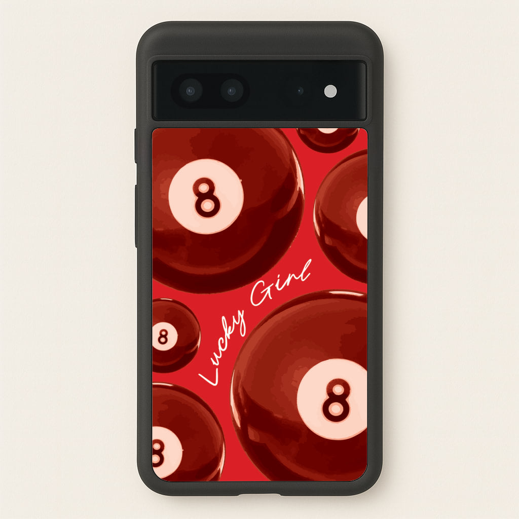 8-Ball Lucky Girl Pattern - Clean Girl Aesthetic Phone Case for Google Pixel 7