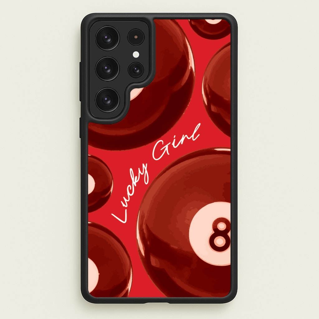 8-Ball Lucky Girl Pattern - Clean Girl Aesthetic Phone Case for Galaxy S22 Ultra