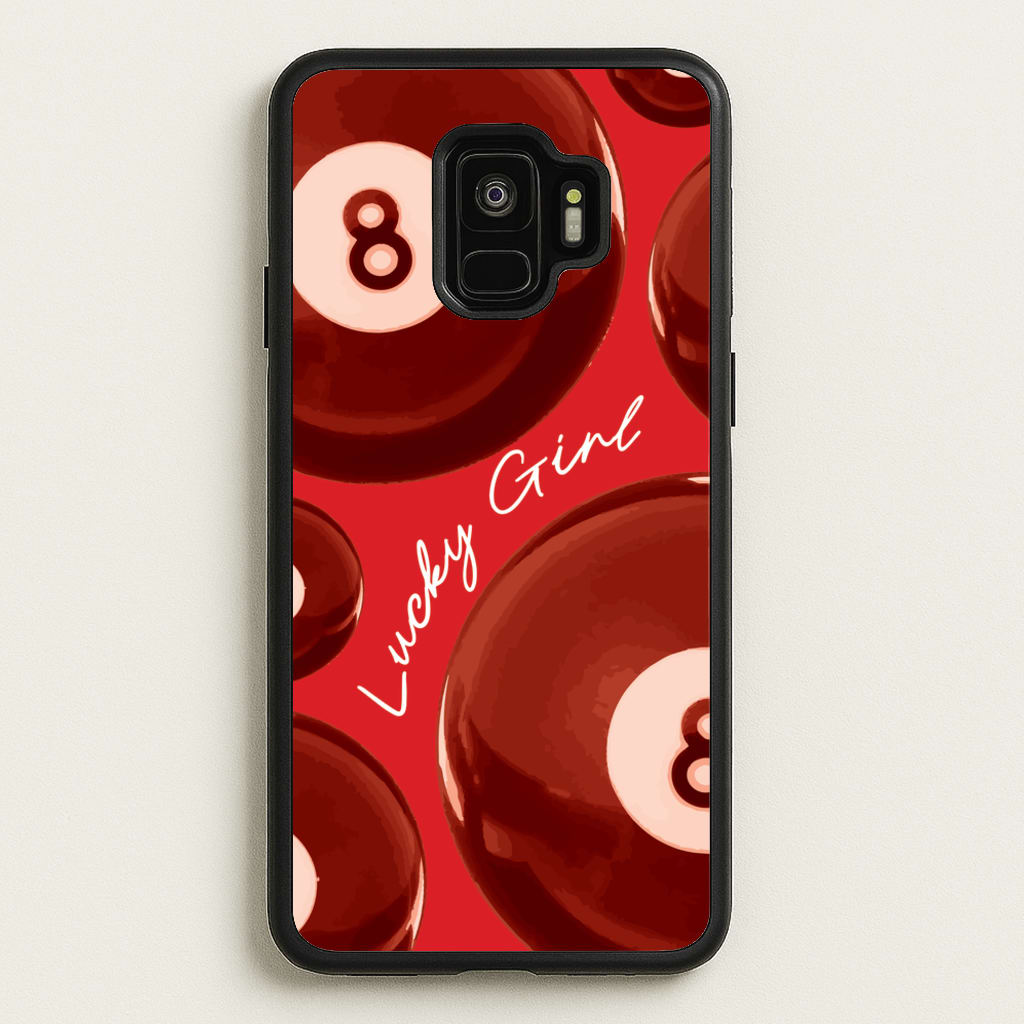 8-Ball Lucky Girl Pattern - Clean Girl Aesthetic Phone Case for Galaxy S9