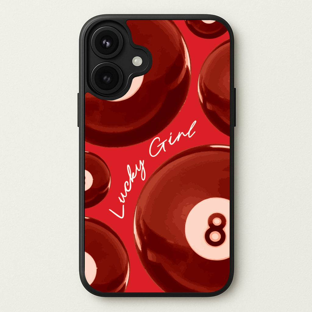 8-Ball Lucky Girl Pattern Phone Case for iPhone 17