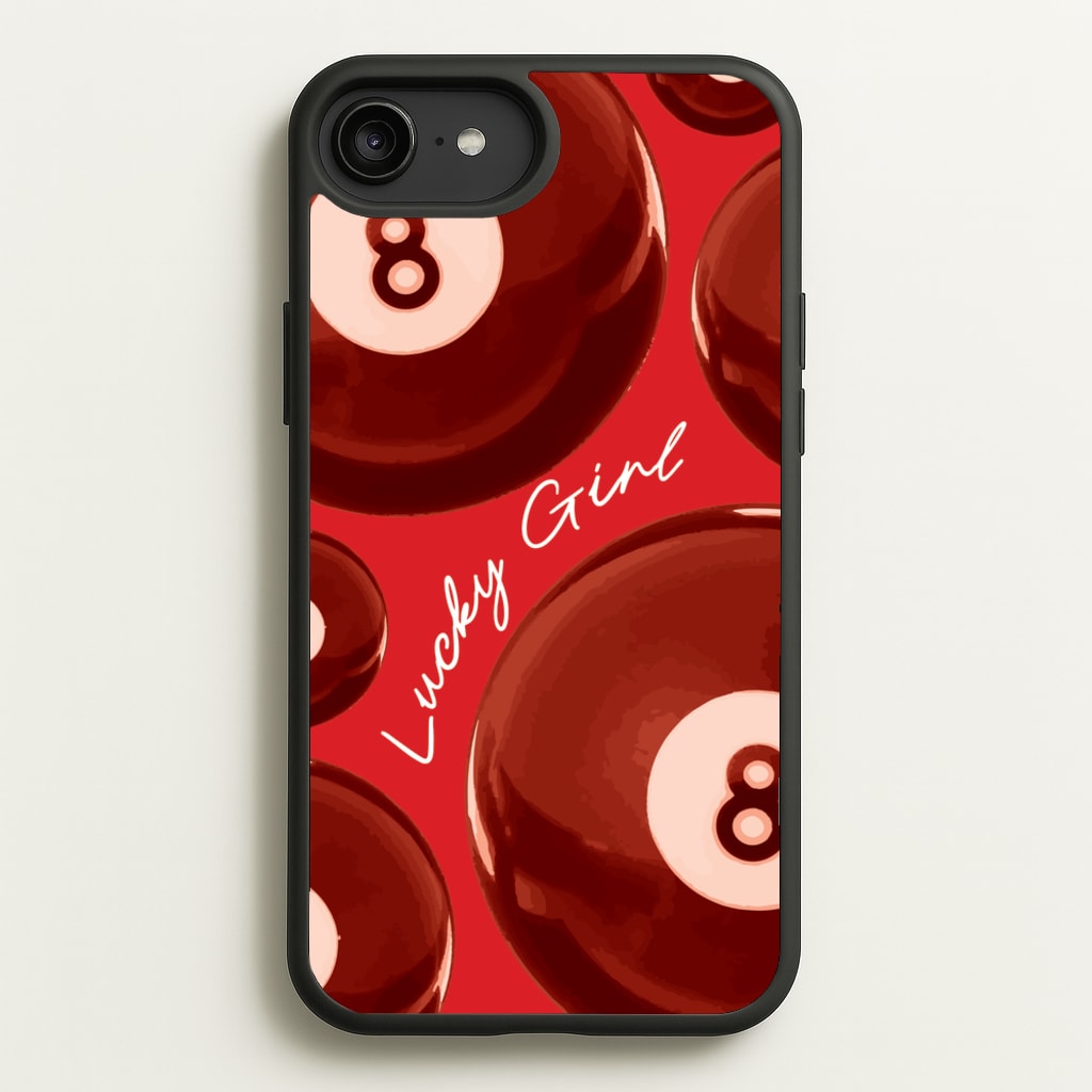 8-Ball Lucky Girl Pattern - Clean Girl Aesthetic Phone Case for iPhone 6 Plus / 7 Plus / 8 Plus