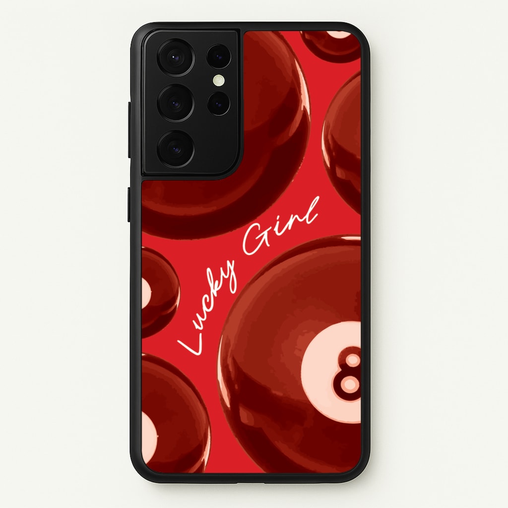8-Ball Lucky Girl Pattern - Clean Girl Aesthetic Phone Case for Galaxy S21 Ultra