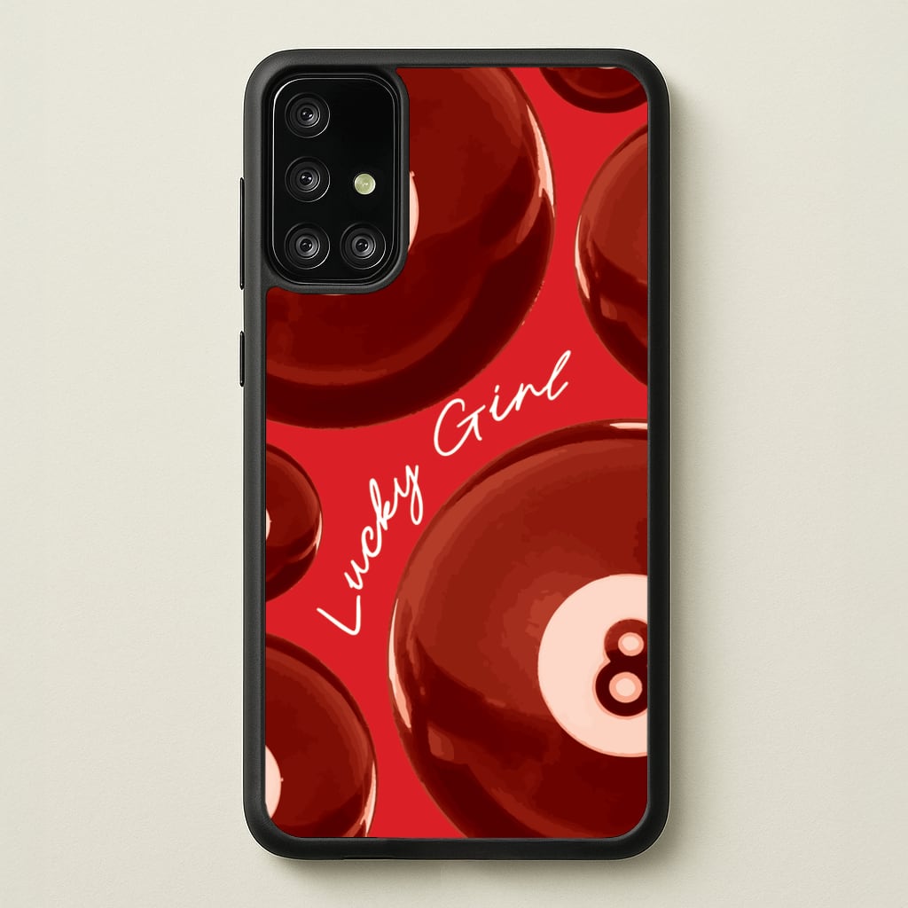 8-Ball Lucky Girl Pattern - Clean Girl Aesthetic Phone Case for Galaxy A71