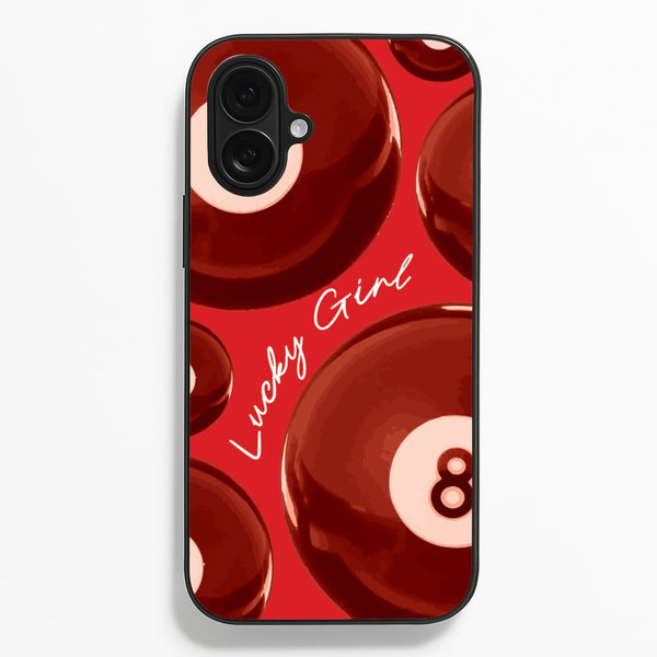 8-Ball Lucky Girl Pattern - Clean Girl Aesthetic Phone Case for iPhone 16 Plus