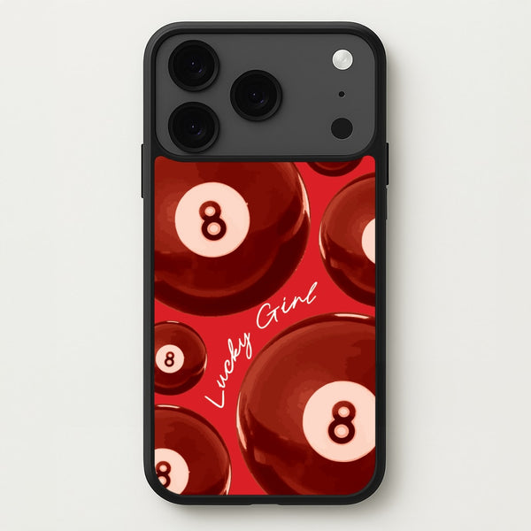 8-Ball Lucky Girl Pattern Phone Case for iPhone 17 Pro Max