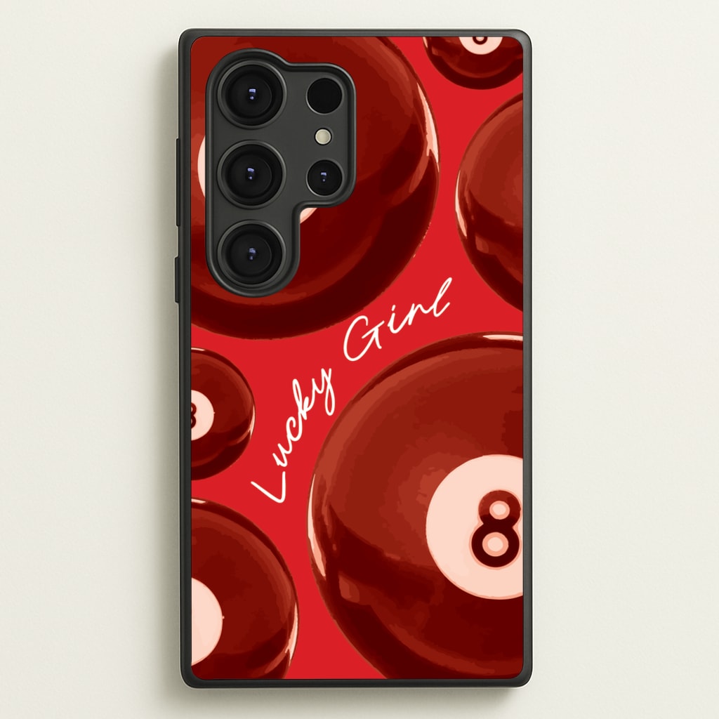 8-Ball Lucky Girl Pattern - Clean Girl Aesthetic Phone Case for Galaxy S25 Ultra