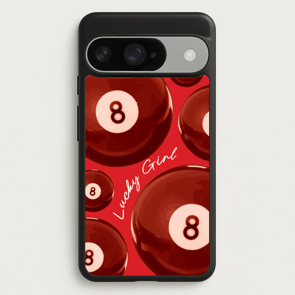 8-Ball Lucky Girl Pattern Phone Case for Google Pixel 10 / 10 Pro