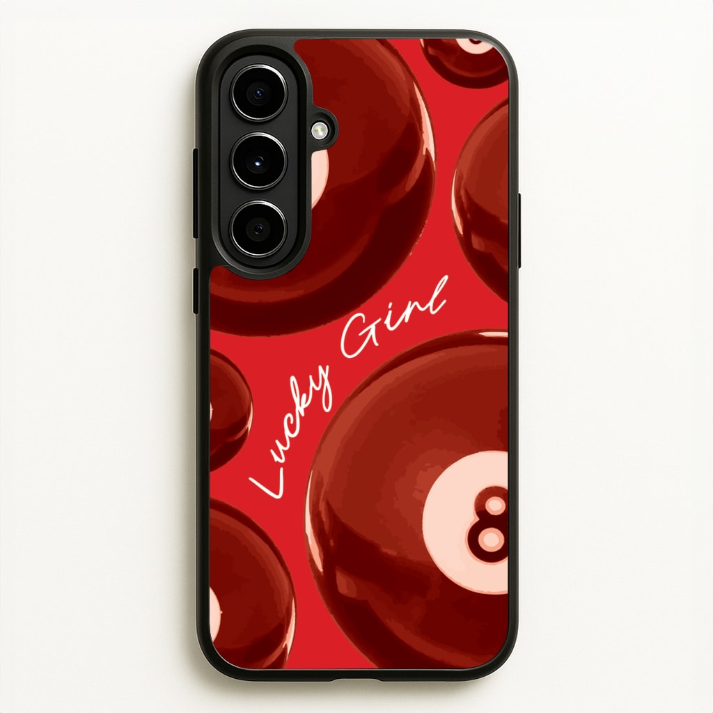 8-Ball Lucky Girl Pattern - Clean Girl Aesthetic Phone Case for Galaxy A56