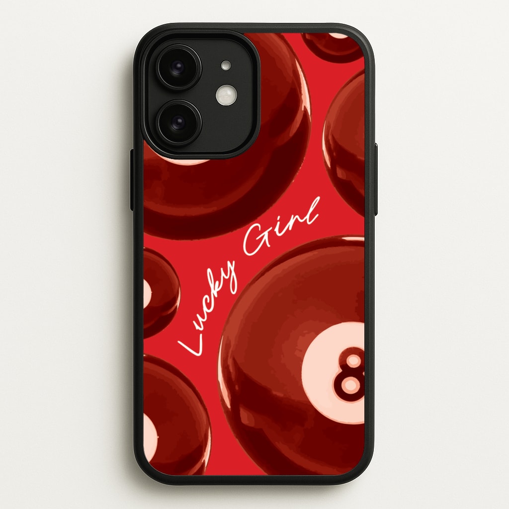 8-Ball Lucky Girl Pattern - Clean Girl Aesthetic Phone Case for iPhone 11