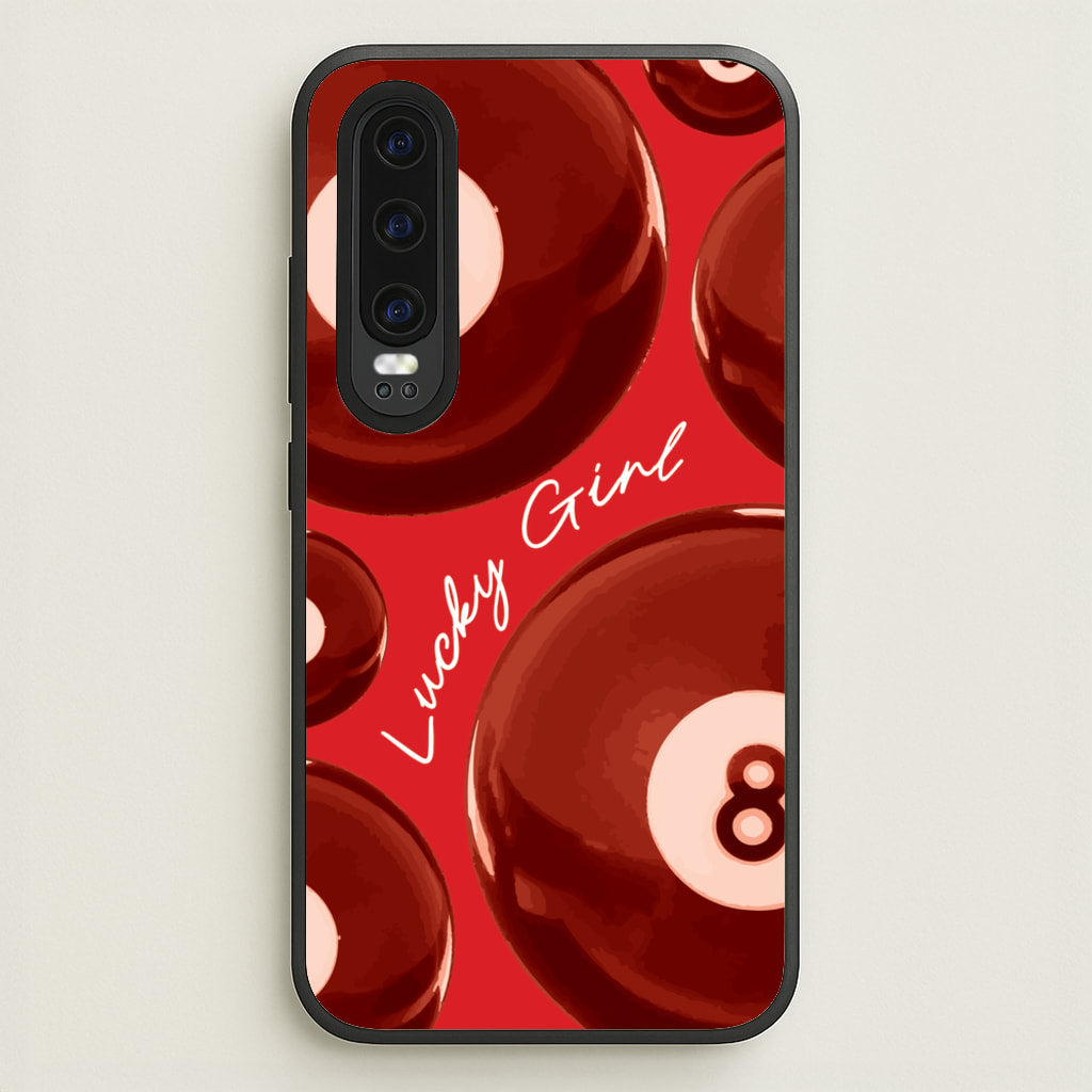 8-Ball Lucky Girl Pattern - Clean Girl Aesthetic Phone Case for Huawei P30