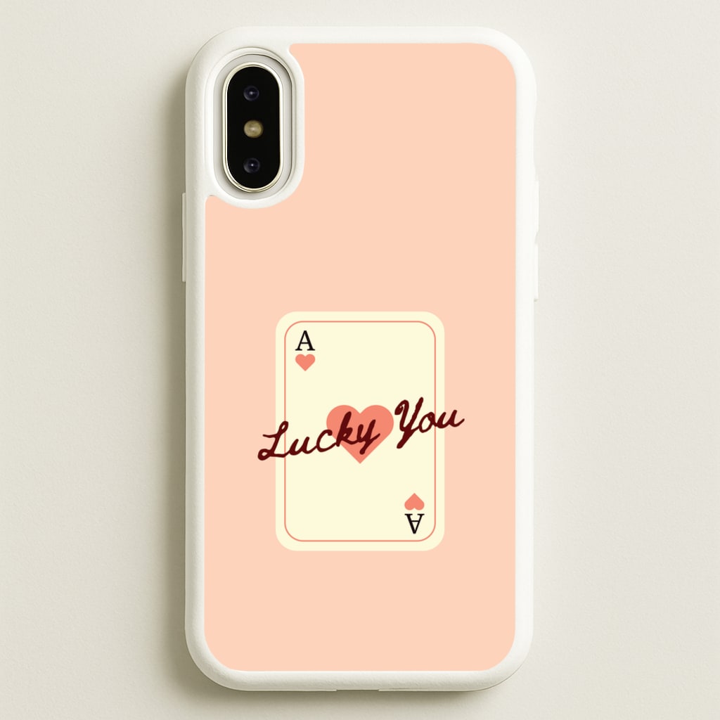 Lucky You Card - Clean Girl Aesthetic Phone Case for iPhone X / XS