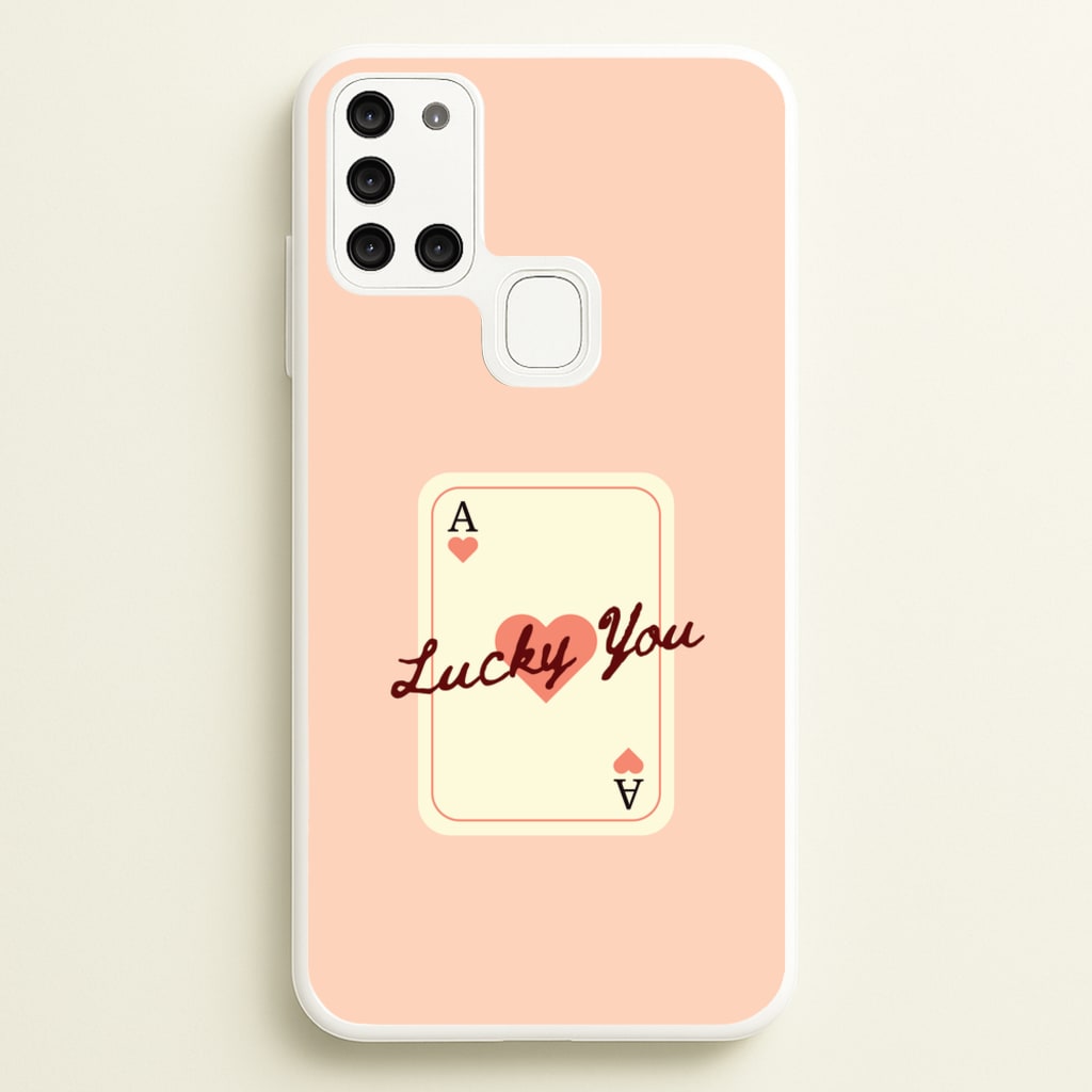 Lucky You Card - Clean Girl Aesthetic Phone Case for Galaxy A21s