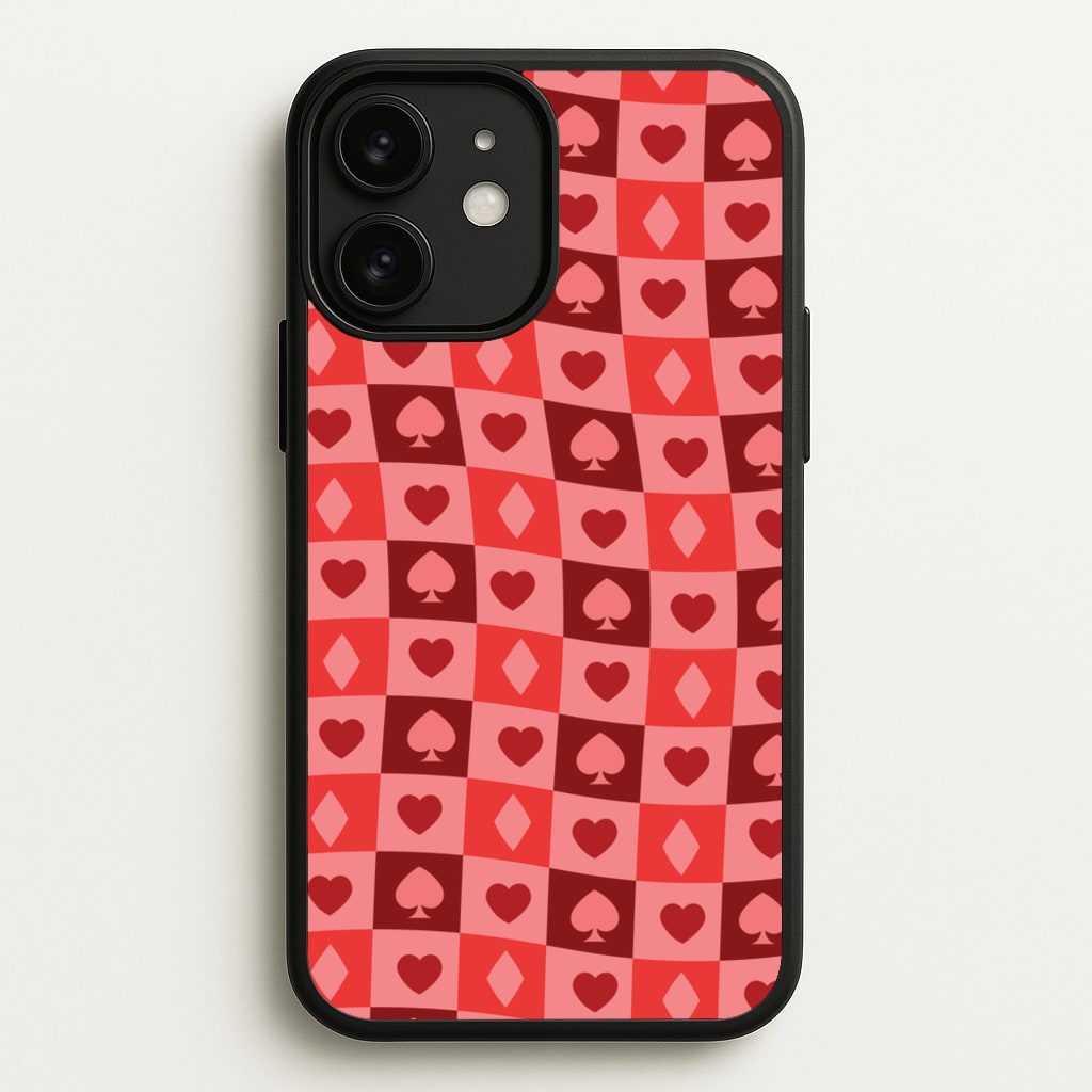 Card Suits Pattern Red - Clean Girl Aesthetic Phone Case for iPhone 11