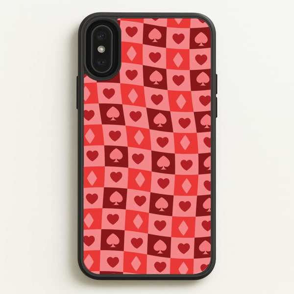 Card Suits Pattern Red - Clean Girl Aesthetic Phone Case for iPhone XS Max