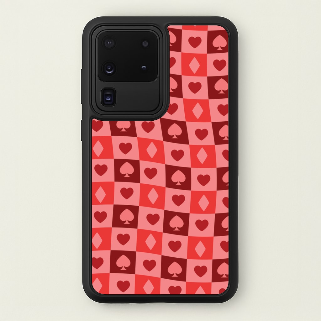 Card Suits Pattern Red - Clean Girl Aesthetic Phone Case for Galaxy S20 Ultra