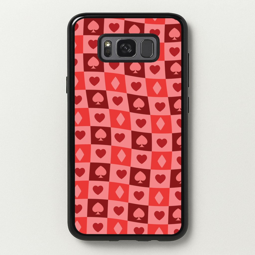 Card Suits Pattern Red - Clean Girl Aesthetic Phone Case for Galaxy S8
