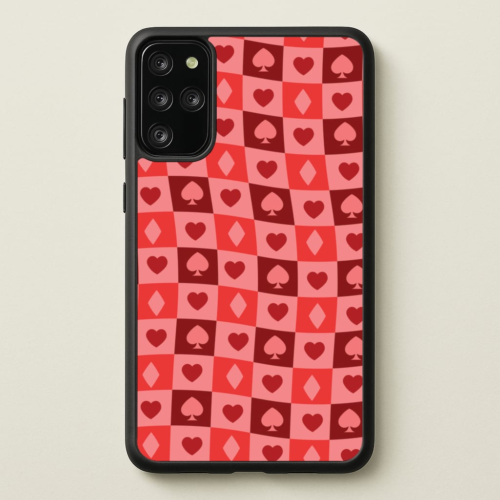 Card Suits Pattern Red - Clean Girl Aesthetic Phone Case for Galaxy S20 Plus